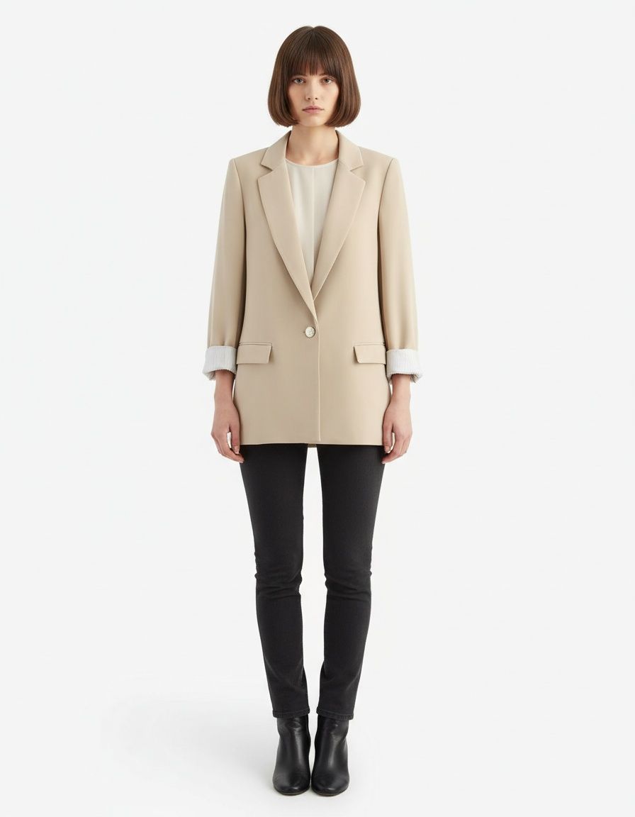 Blazer da donna - Giacca da completo in stile europeo con polsini stampati KUN-00027