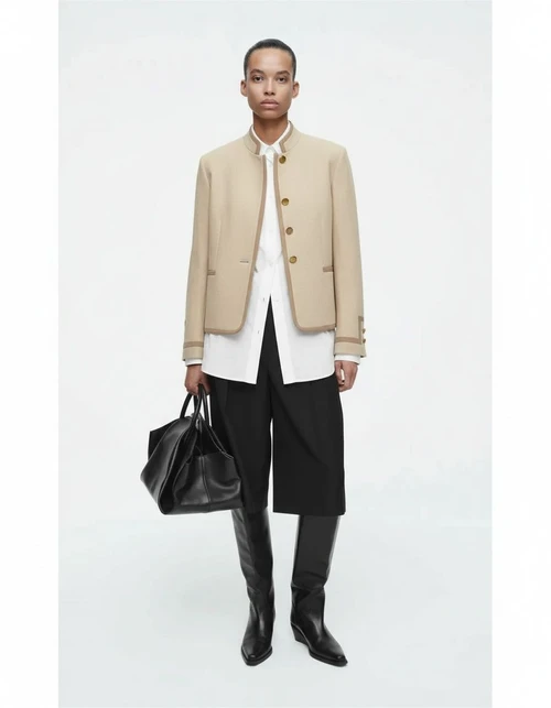 Blazer corto retrò da donna - Elegante giacca da completo vintage KUN-00033