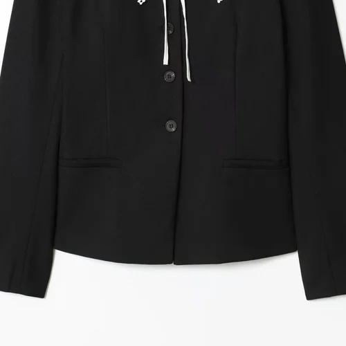 Blazer da donna con blocchi di colore e colletto removibile KUN-00034