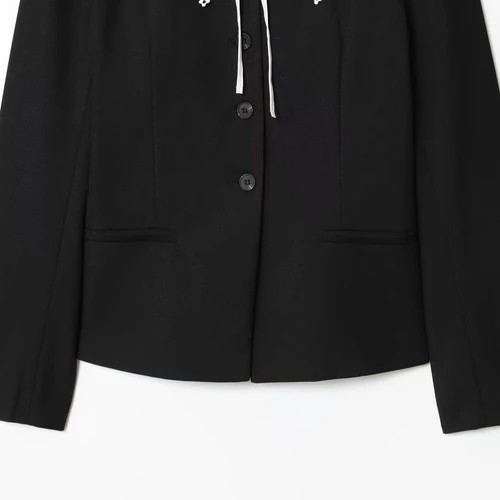 Blazer da donna con blocchi di colore e colletto removibile KUN-00034