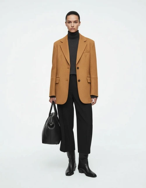 Blazer in pelle scamosciata - Giacca chic in stile europeo KUN-00035