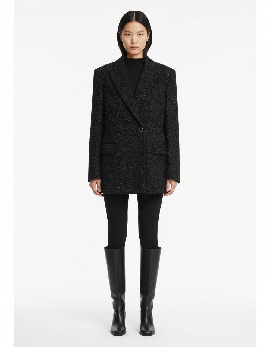 Blazer in tweed - Giacca da donna chic in stile europeo con colletto KUN-00038