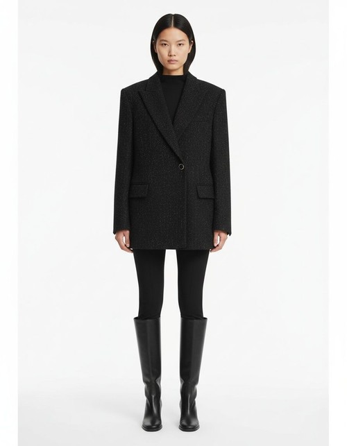 Blazer in tweed - Giacca da donna chic in stile europeo con colletto KUN-00038