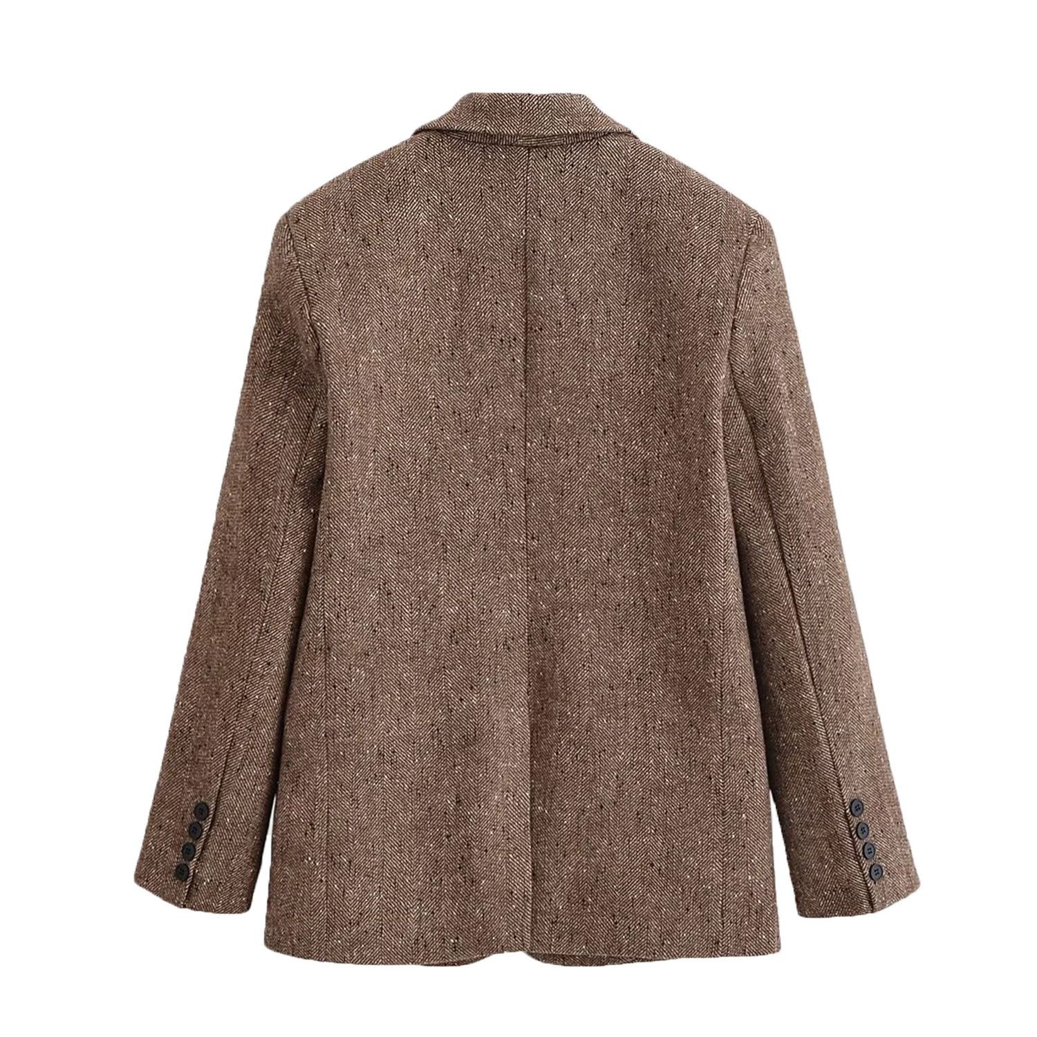 Blazer in tessuto a spina di pesce - Elegante stile europeo KUN-00039