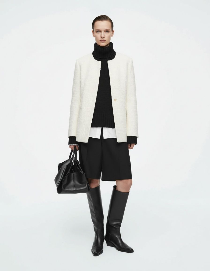 Blazer in tweed ispirato - Giacca da donna chic ed elegante KUN-00041