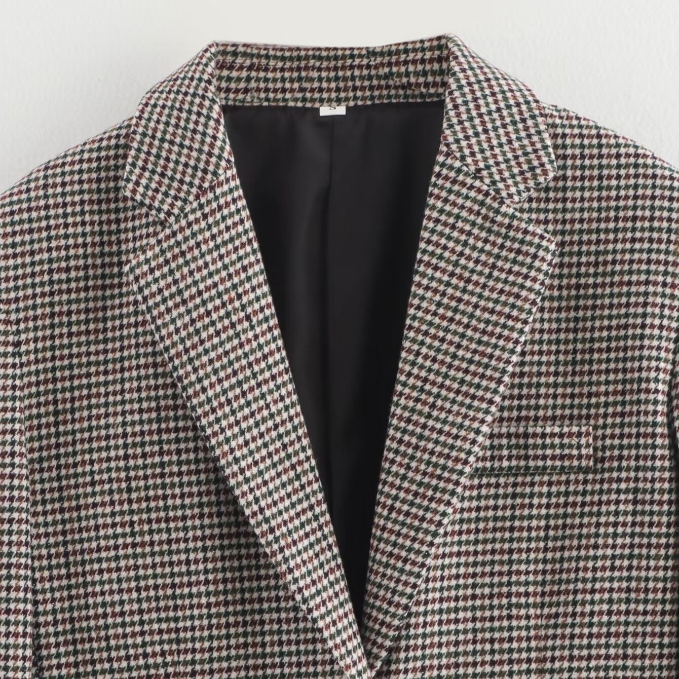Blazer de pata de gallo, elegante chaqueta de traje informal KUN-00053