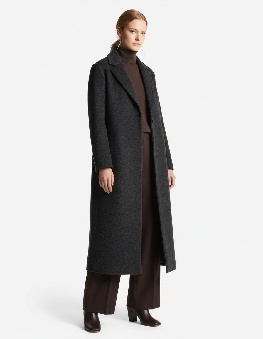 Cappotto in misto lana - Elegante capospalla di media lunghezza KUN-00002