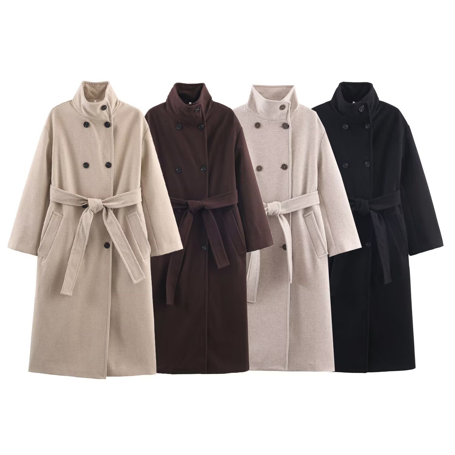 Manteau oversize à col montant pour femme, vêtement d'extérieur tendance et décontracté KUN-00007