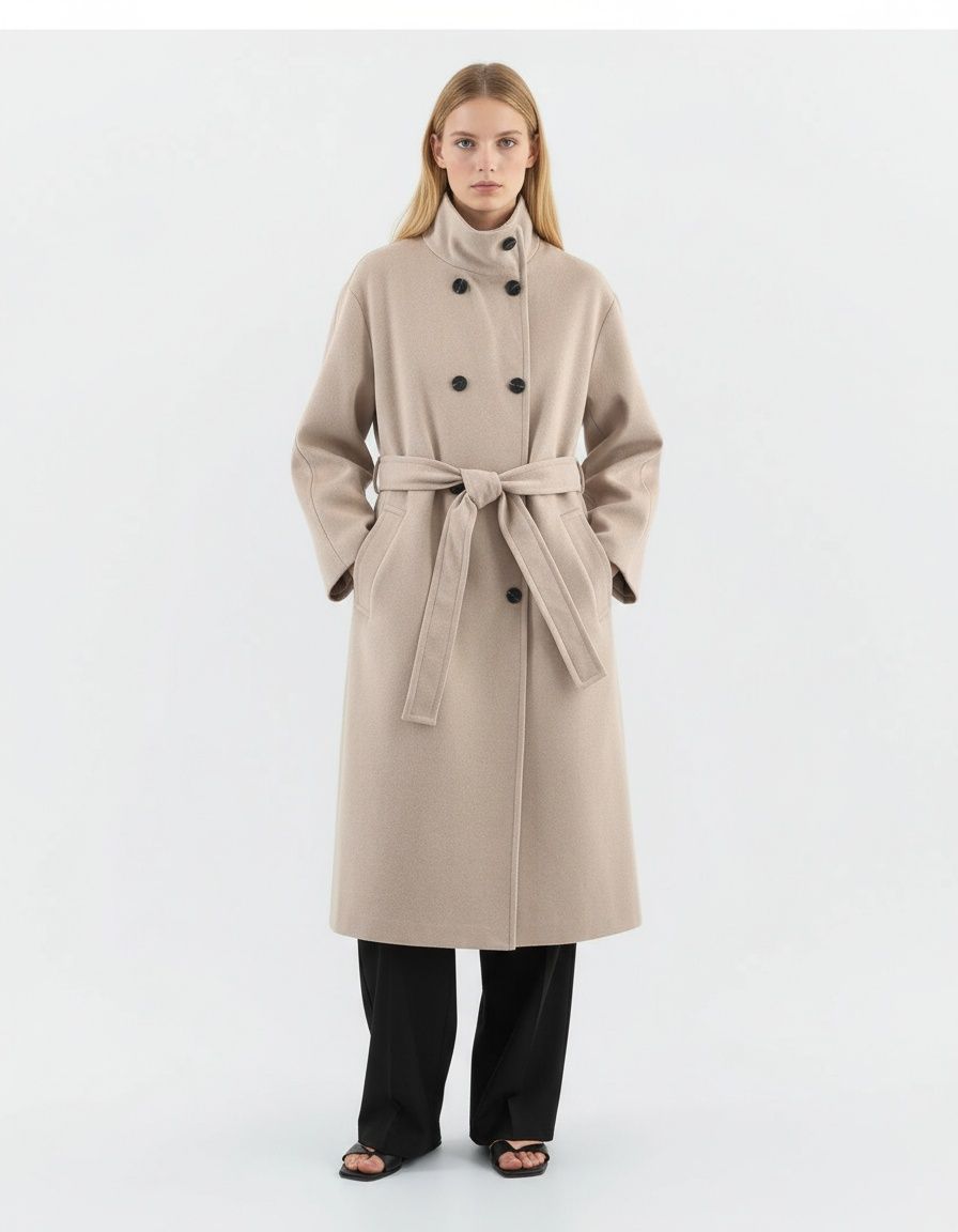 Manteau oversize à col montant pour femme, vêtement d'extérieur tendance et décontracté KUN-00007