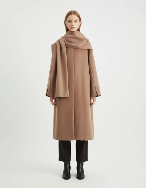 Cappotto lungo doppiopetto in misto lana KUN-00008