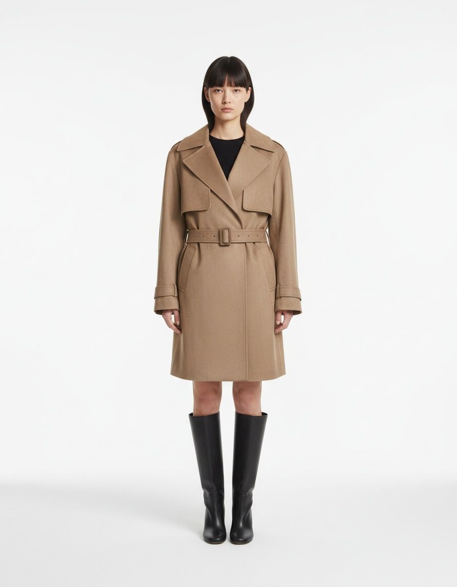 Trench coat in finta pelle scamosciata, elegante e casual, modello KUN-00016