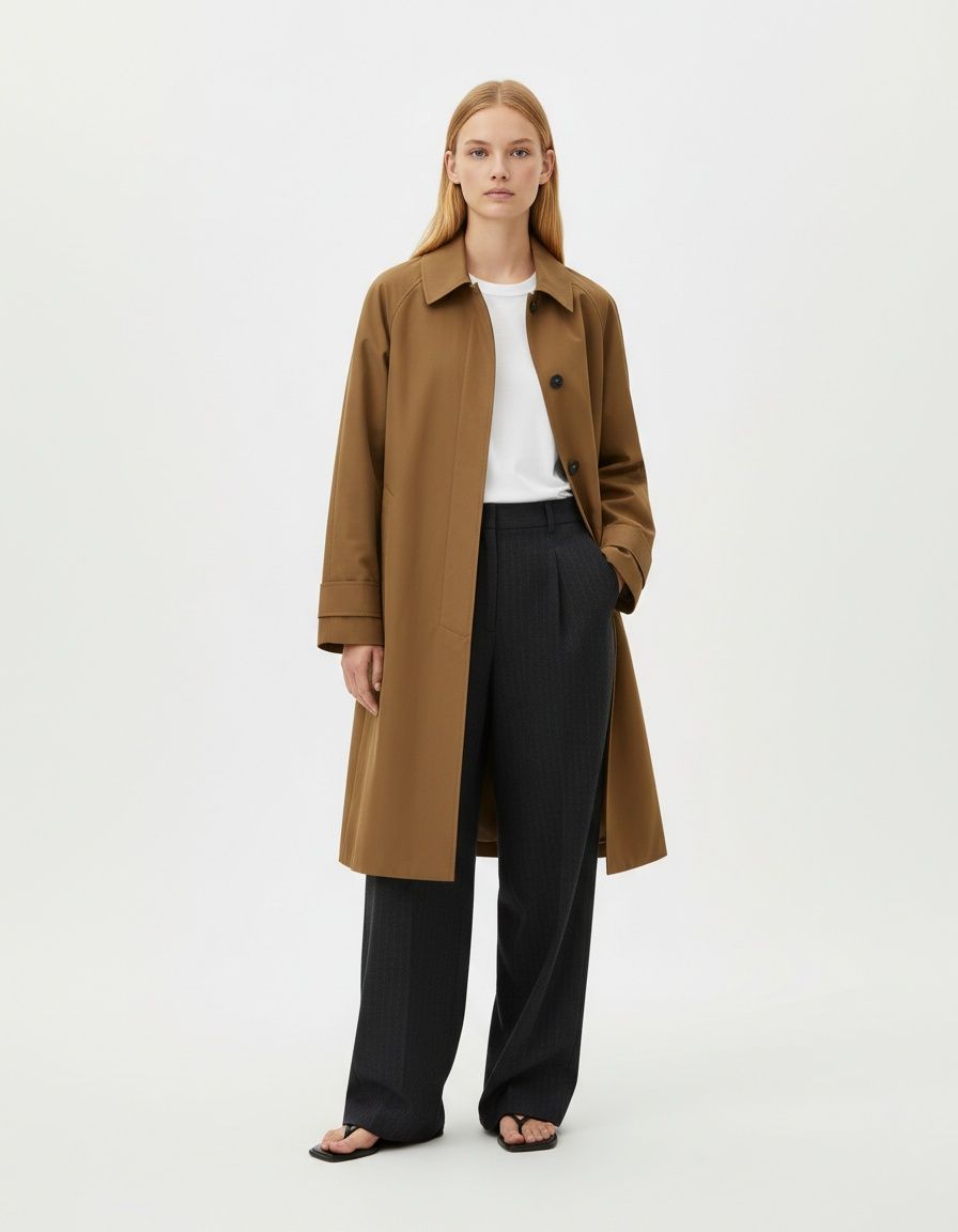 Trench da donna di media lunghezza, elegante e casual, capospalla KUN-00017
