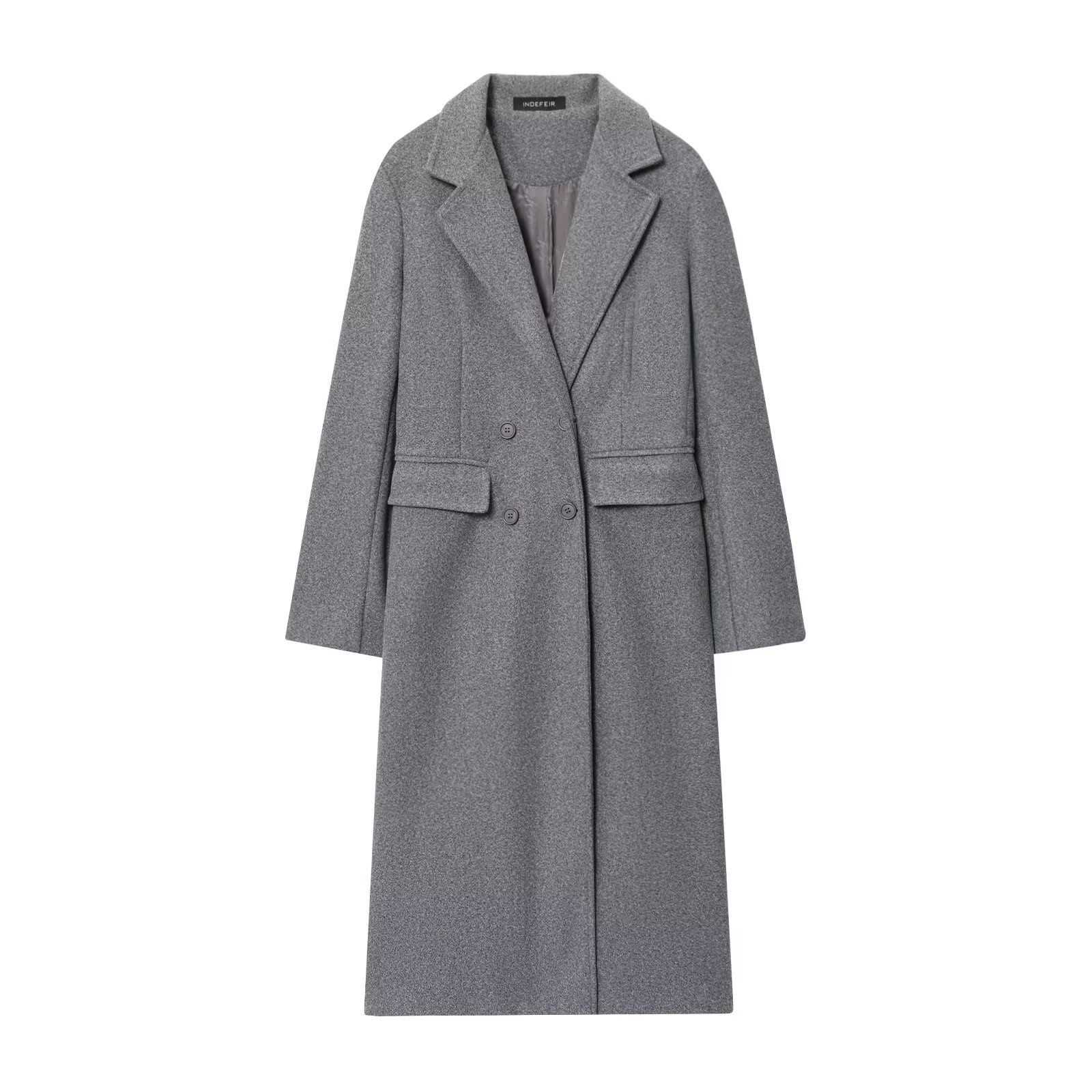 Abrigo de mezcla de lana, prenda informal de moda KUN-00021