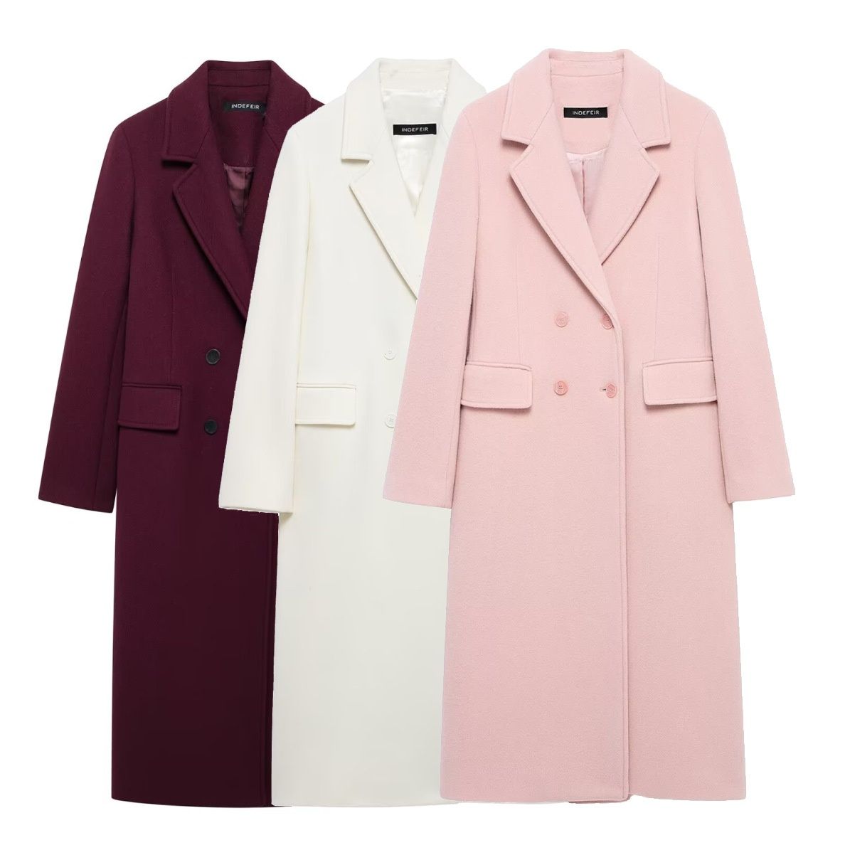 Abrigo de mezcla de lana, prenda informal de moda KUN-00021