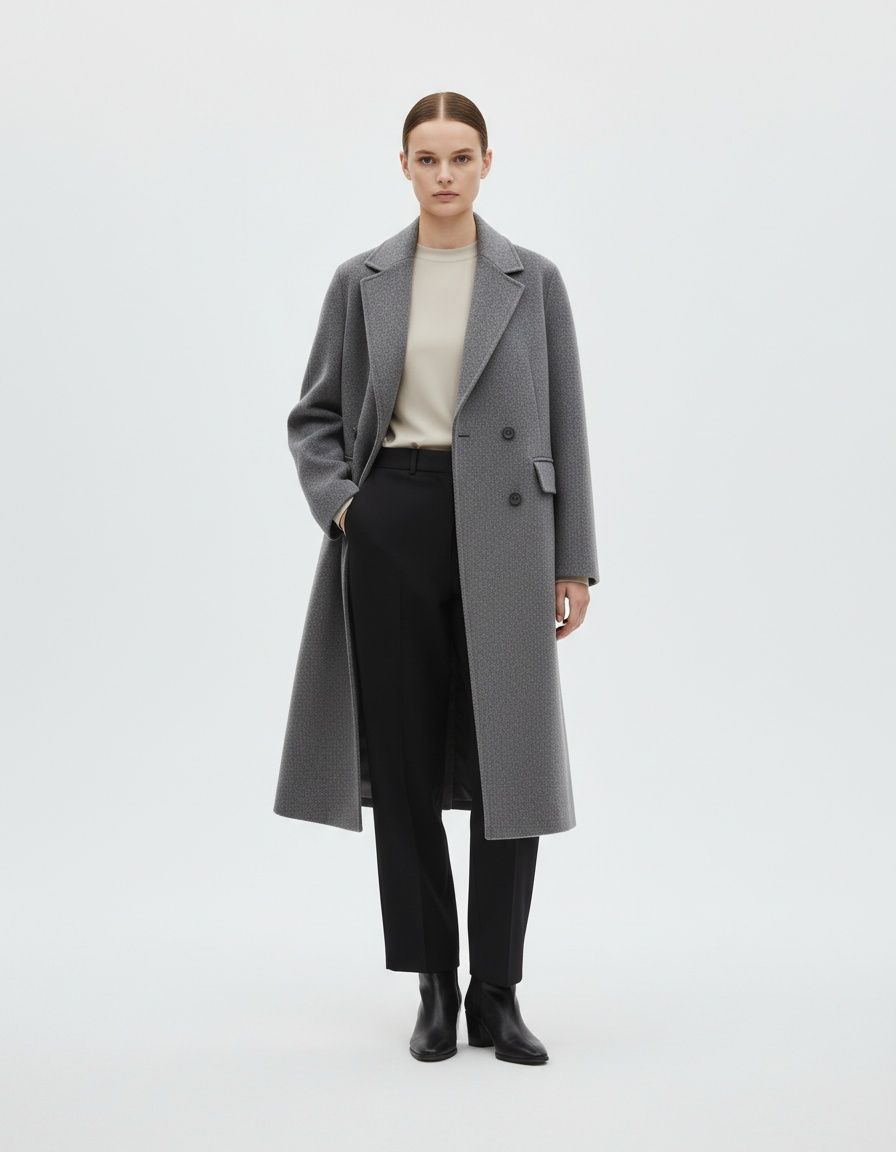Abrigo de mezcla de lana, prenda informal de moda KUN-00021