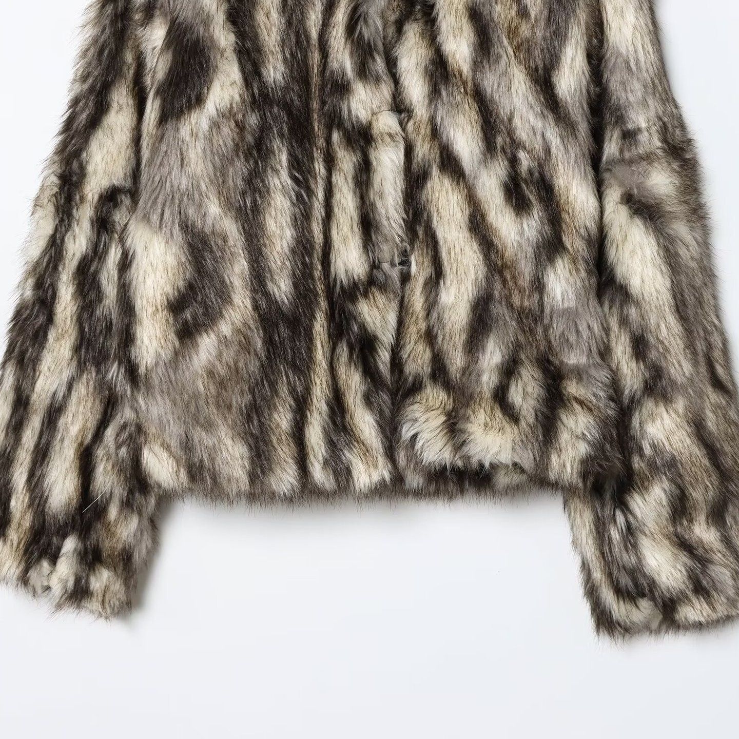 Abrigo de piel sintética para mujer, chaqueta oversize de moda KUN-00022