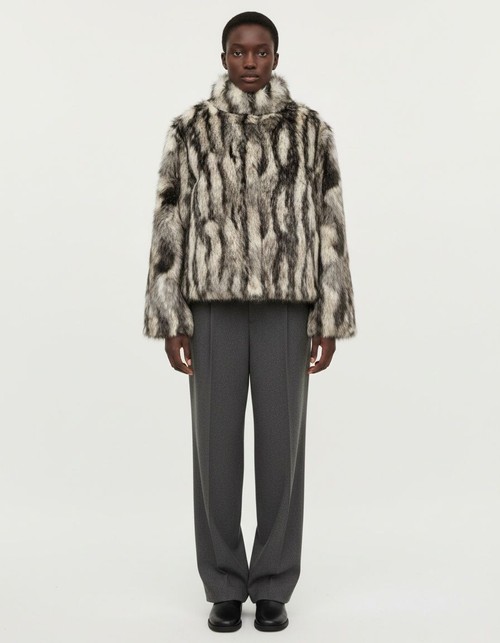 Cappotto da donna in pelliccia sintetica, giacca oversize alla moda KUN-00022