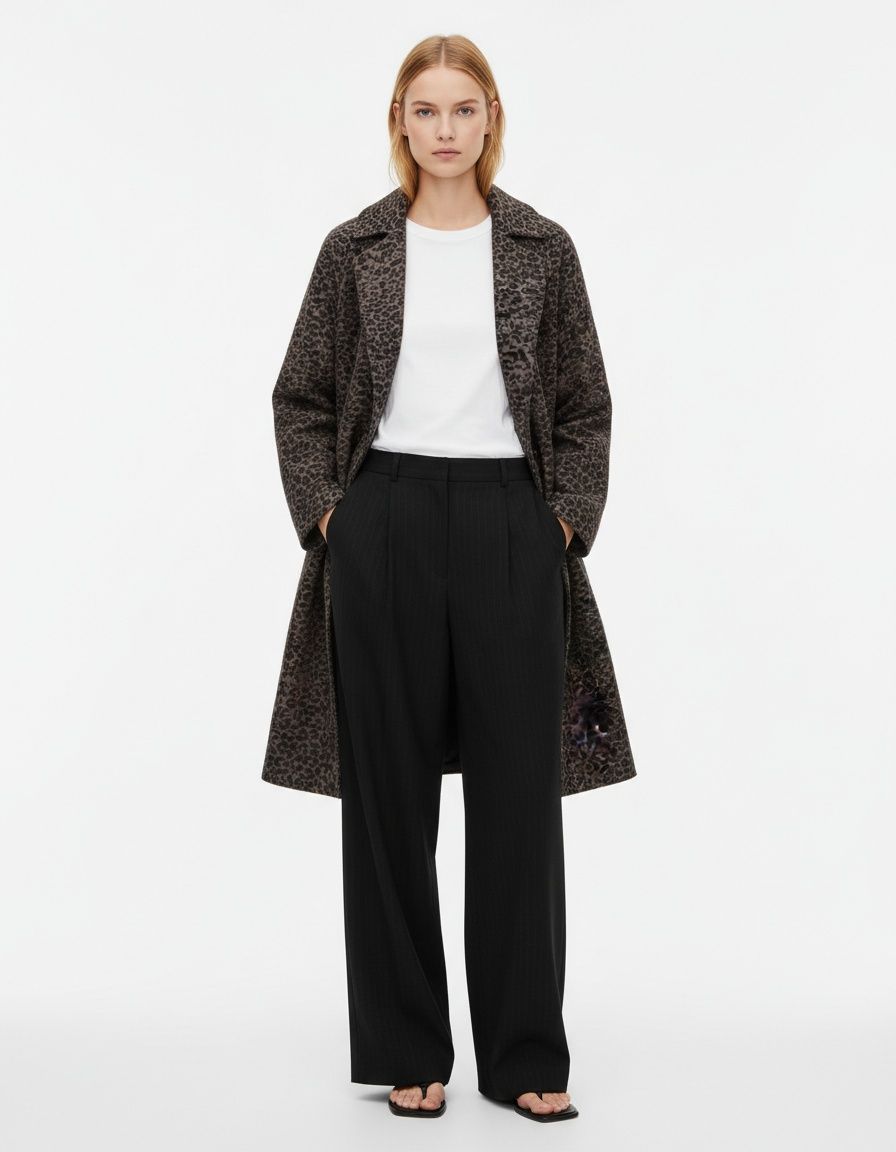 Cappotto con stampa animalier - Capospalla alla moda KUN-00031