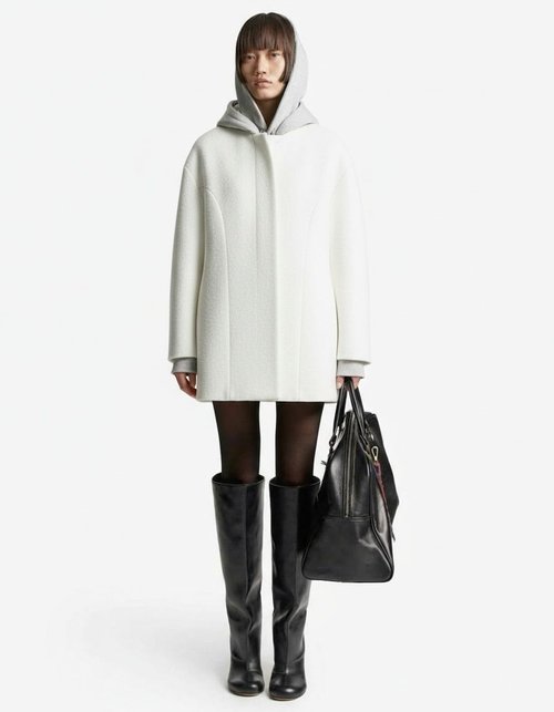 Wool Blend Women's Overcoat - Stylish Belted Winter Coat KUN-00040