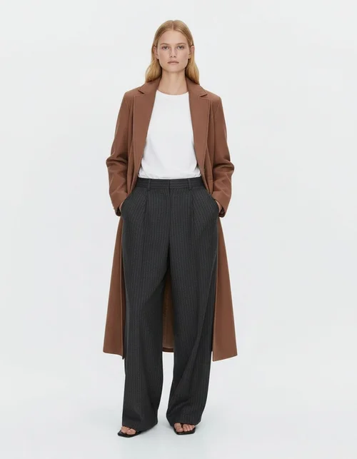 Faux Suede Trench Coat - Stylish & Versatile KUN-00042