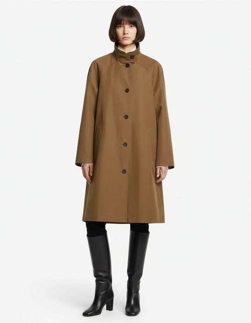 Trench Coat Women's Chic Casual Mid-Length Versatile KUN-00044