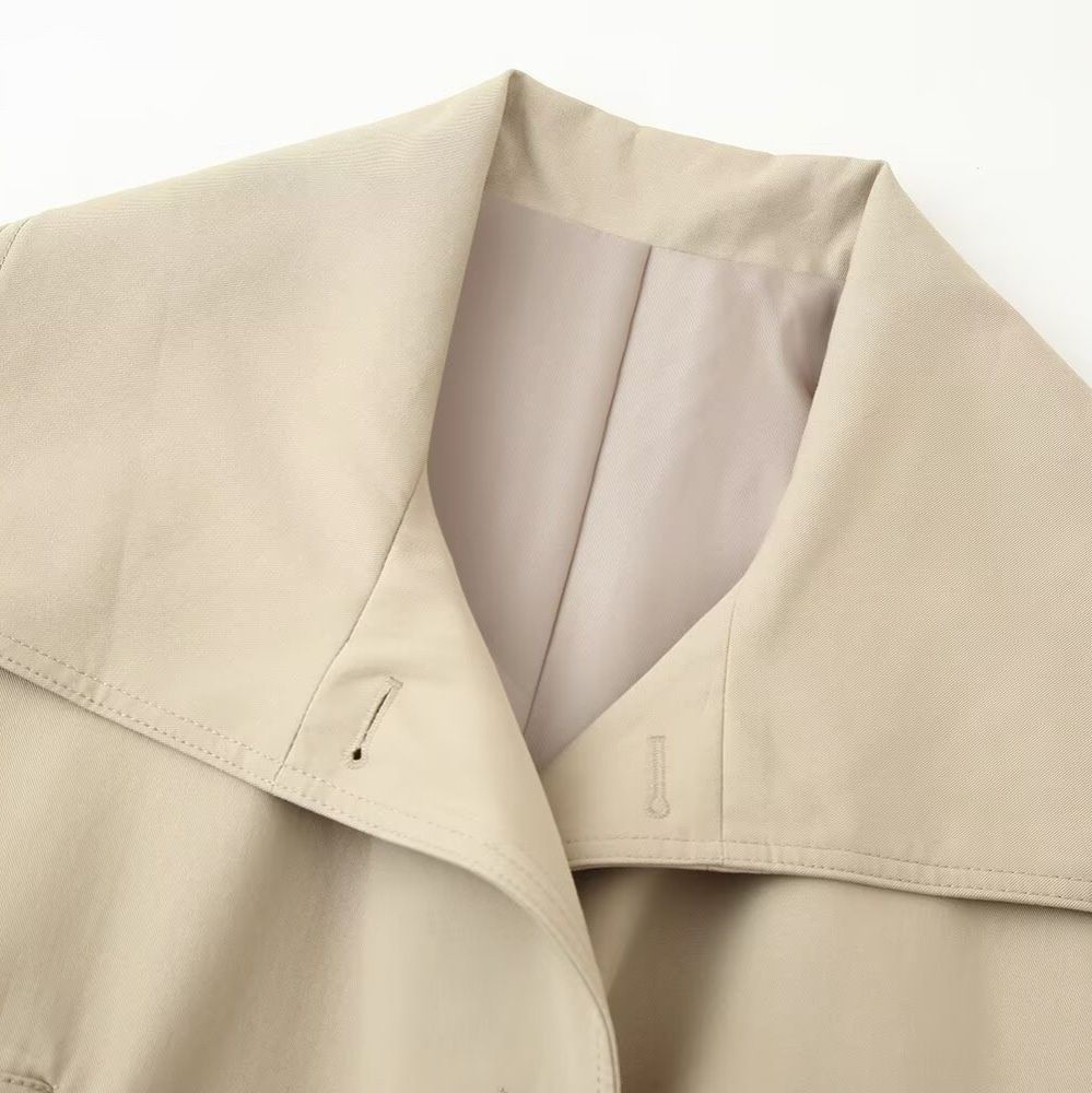 Women's Trench Coat with Belt - European Style Casual Chic KUN-00072