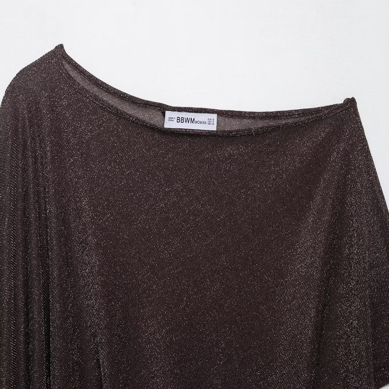 Poncho asymétrique cape en fil métallique pour femme KUN-00073