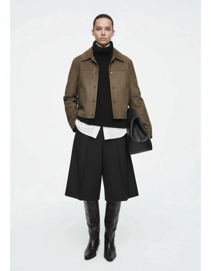 Giacca corta in finta pelle scamosciata - Capospalla da donna alla moda KUN-00002