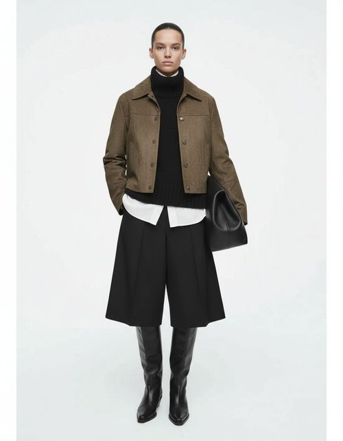 Faux Suede Cropped Jacket - Trendy Women's Outerwear KUN-00002