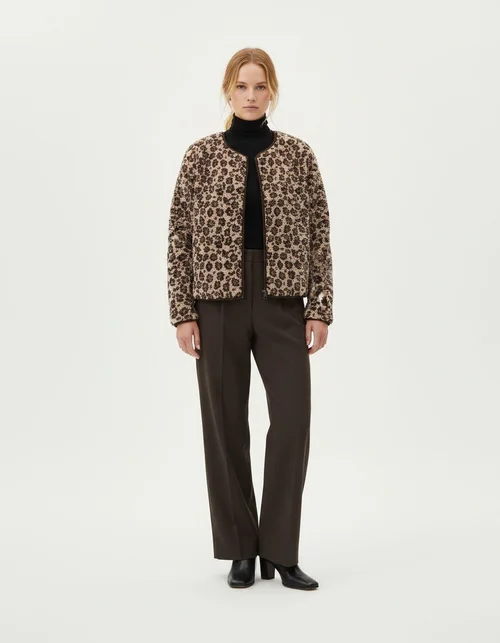 Faux Shearling Leopard Print Coat - Fashionable & Stylish KUN-00008