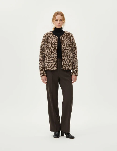 Cappotto in finta pelliccia con stampa leopardata - Alla moda ed elegante KUN-00008