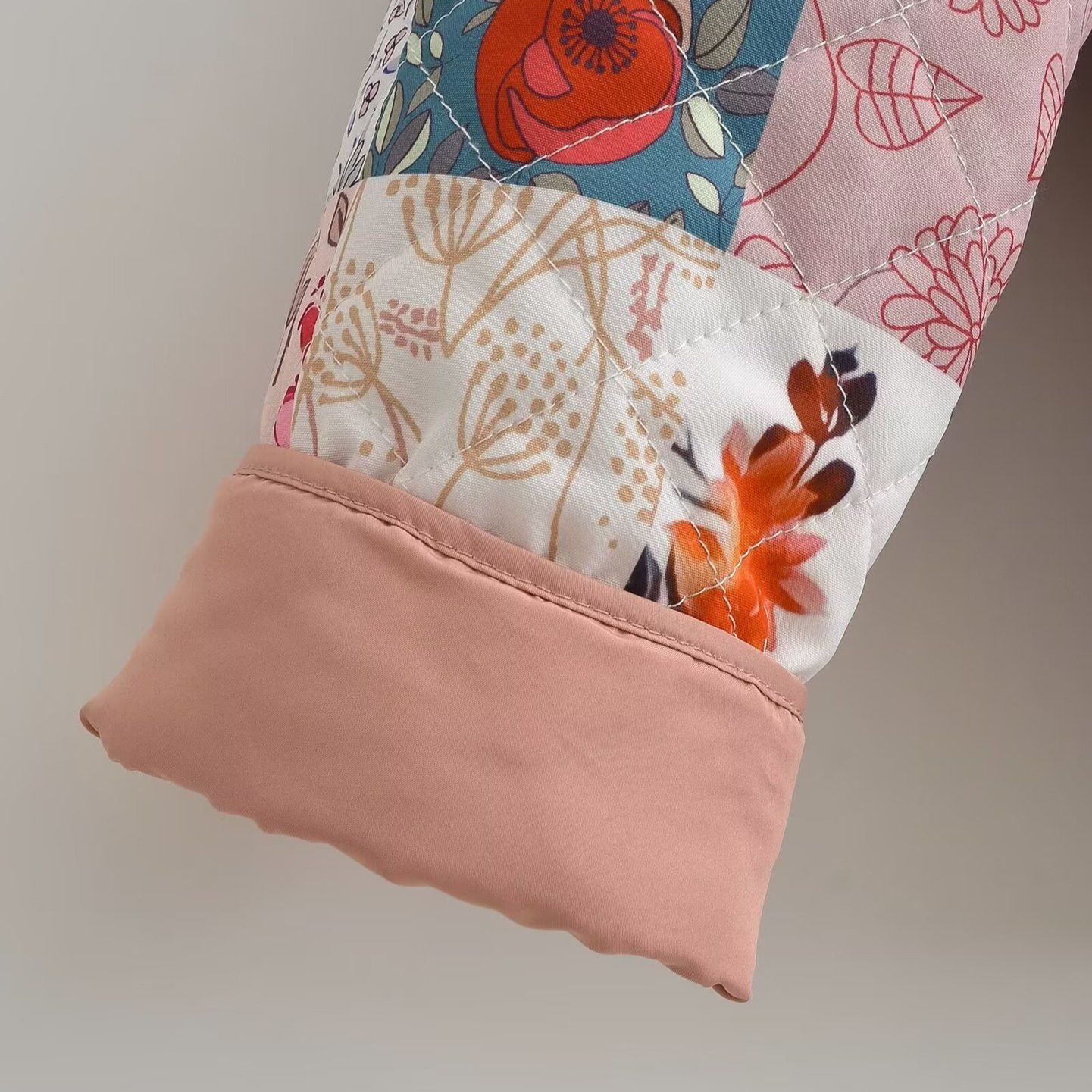 Chaqueta acolchada de algodón con estampado floral para mujer - Moda clásica KUN-00022