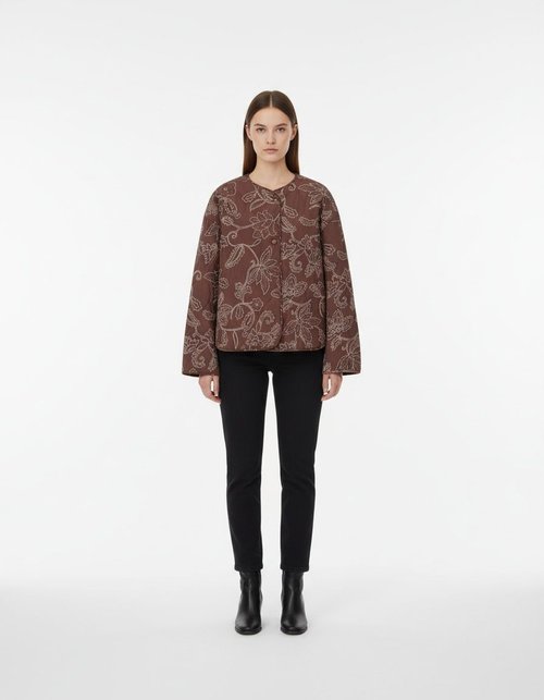 Chaqueta acolchada bordada y revestida KUN-00026