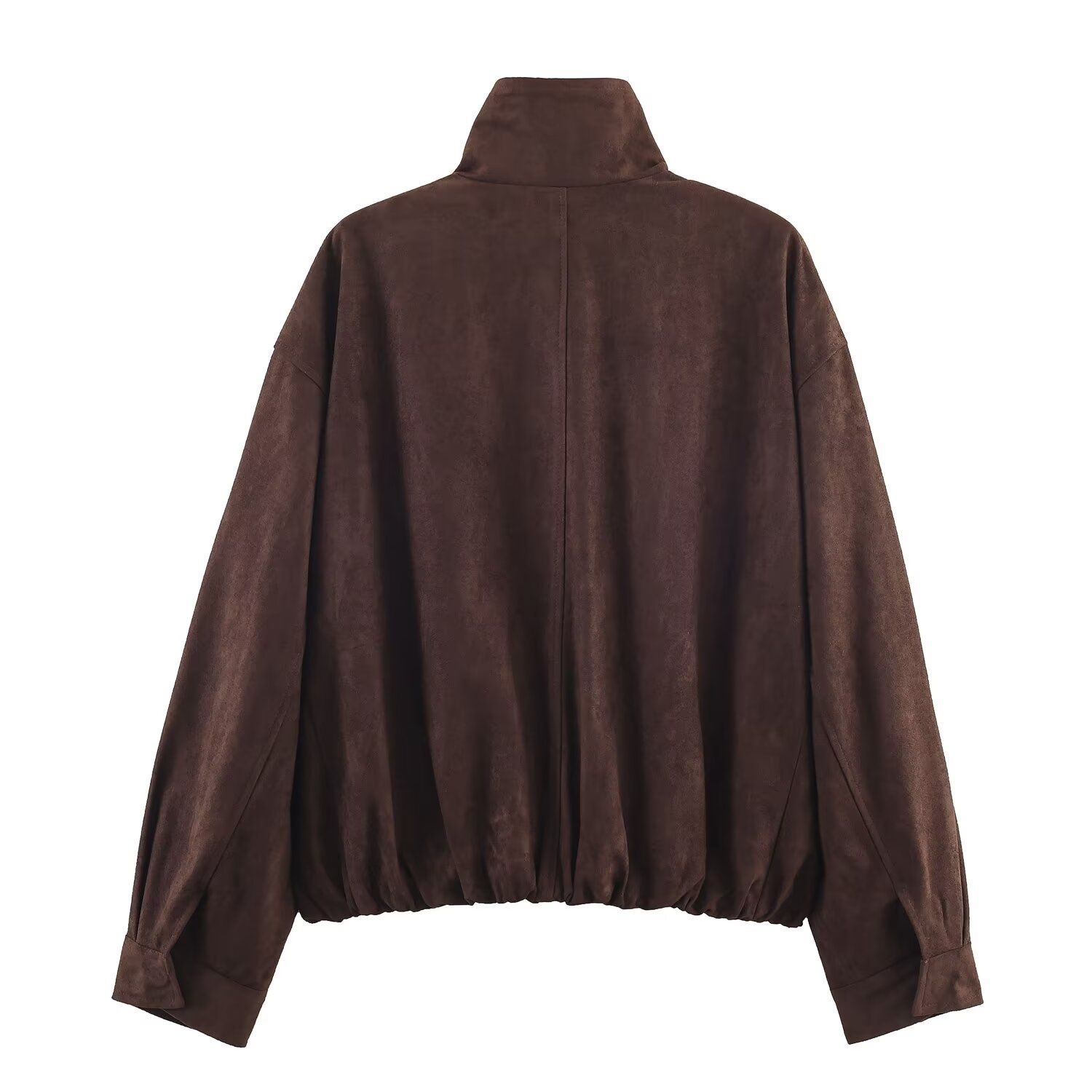 Veste courte en daim, coupe rétro ample KUN-00045