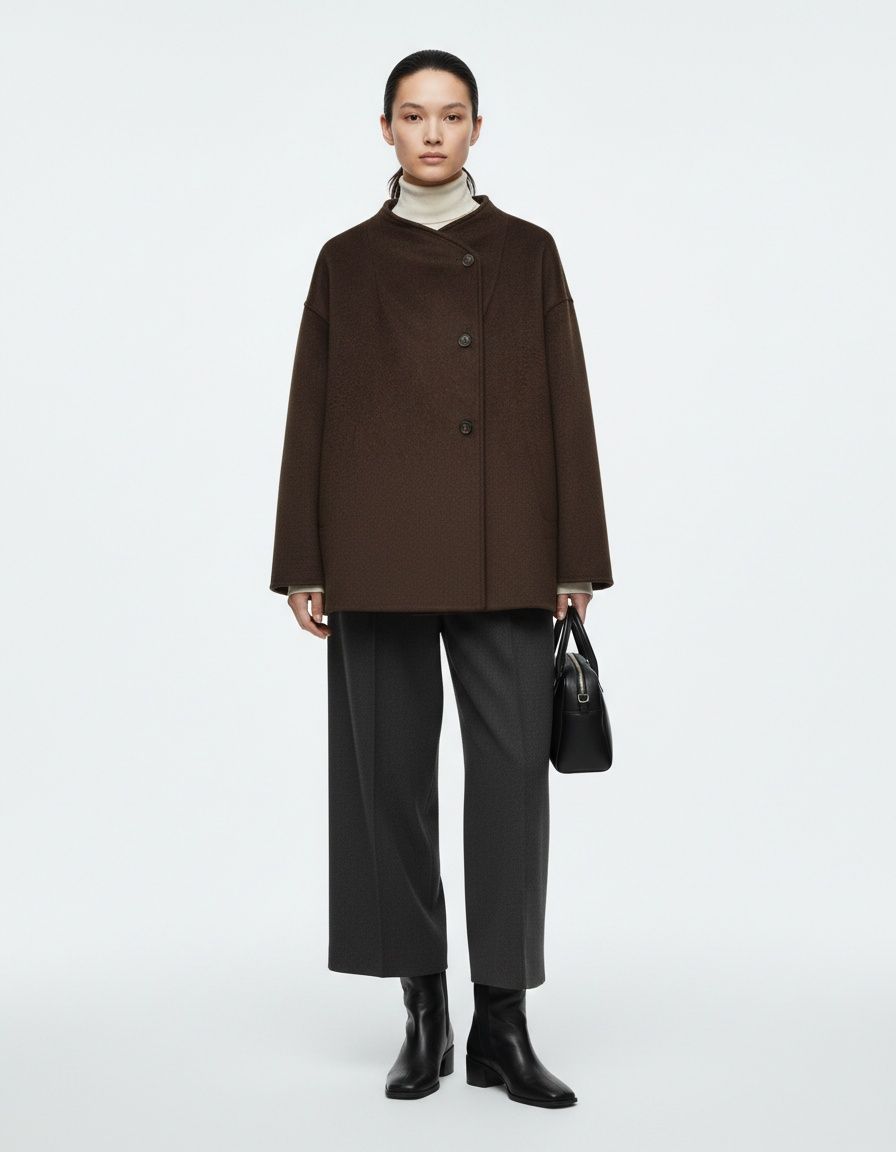 Women's Soft Double-Breasted Long Sleeve Jacket KUN-00051