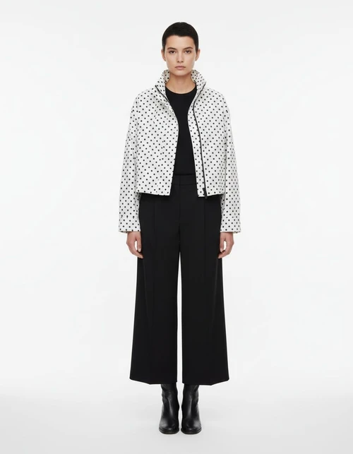 Giacca da donna in popeline a pois con maniche a sbuffo KUN-00060