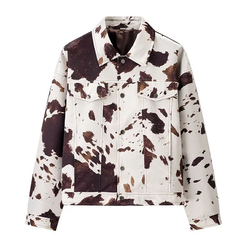 Chaqueta camisera estampada para mujer - Casual Chic KUN-00061