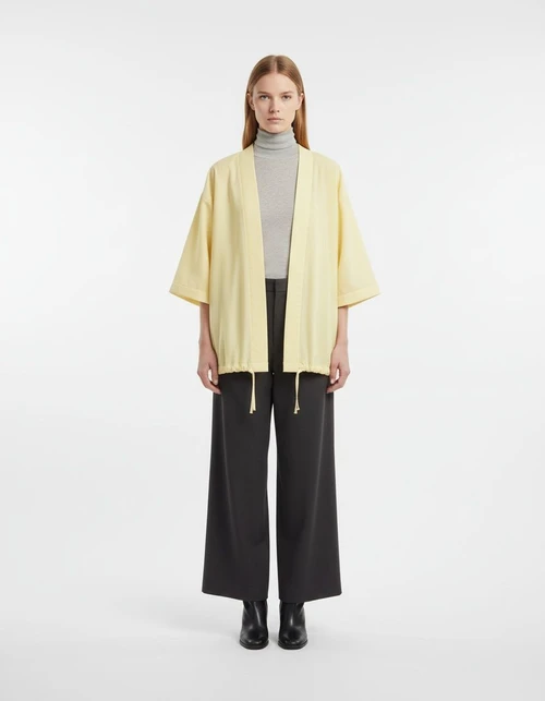 Cardigan kimono a righe con fiocco KUN-00063