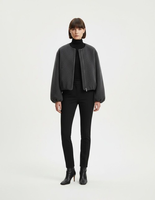 Giacca da aviatore morbida - Capospalla da donna minimalista e di tendenza KUN-00067