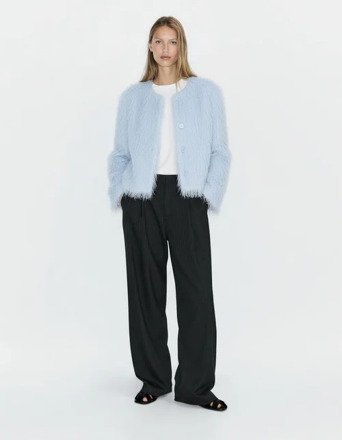 Chaqueta vaquera con flecos para mujer, moderna, informal y versátil, KUN-00071