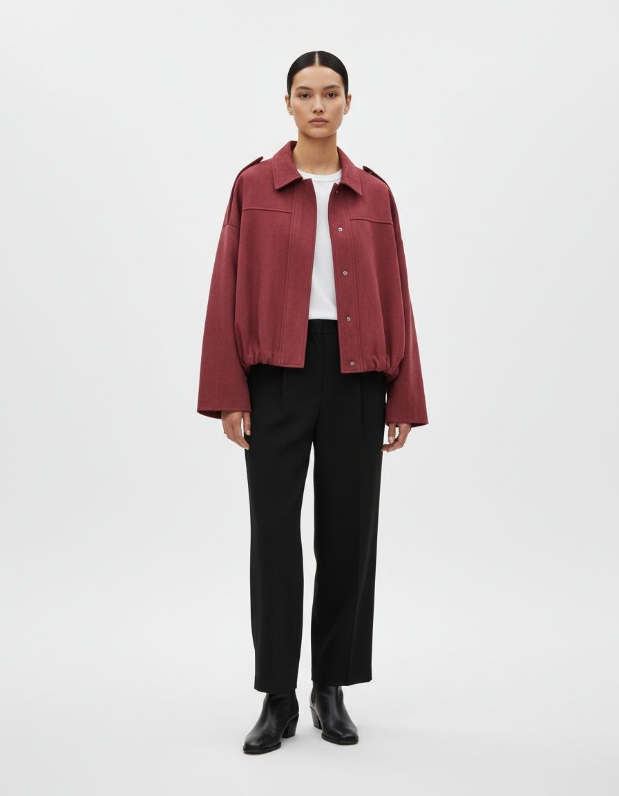 Faux Suede Bomber Jacket - Stylish Aviator Outerwear KUN-00075