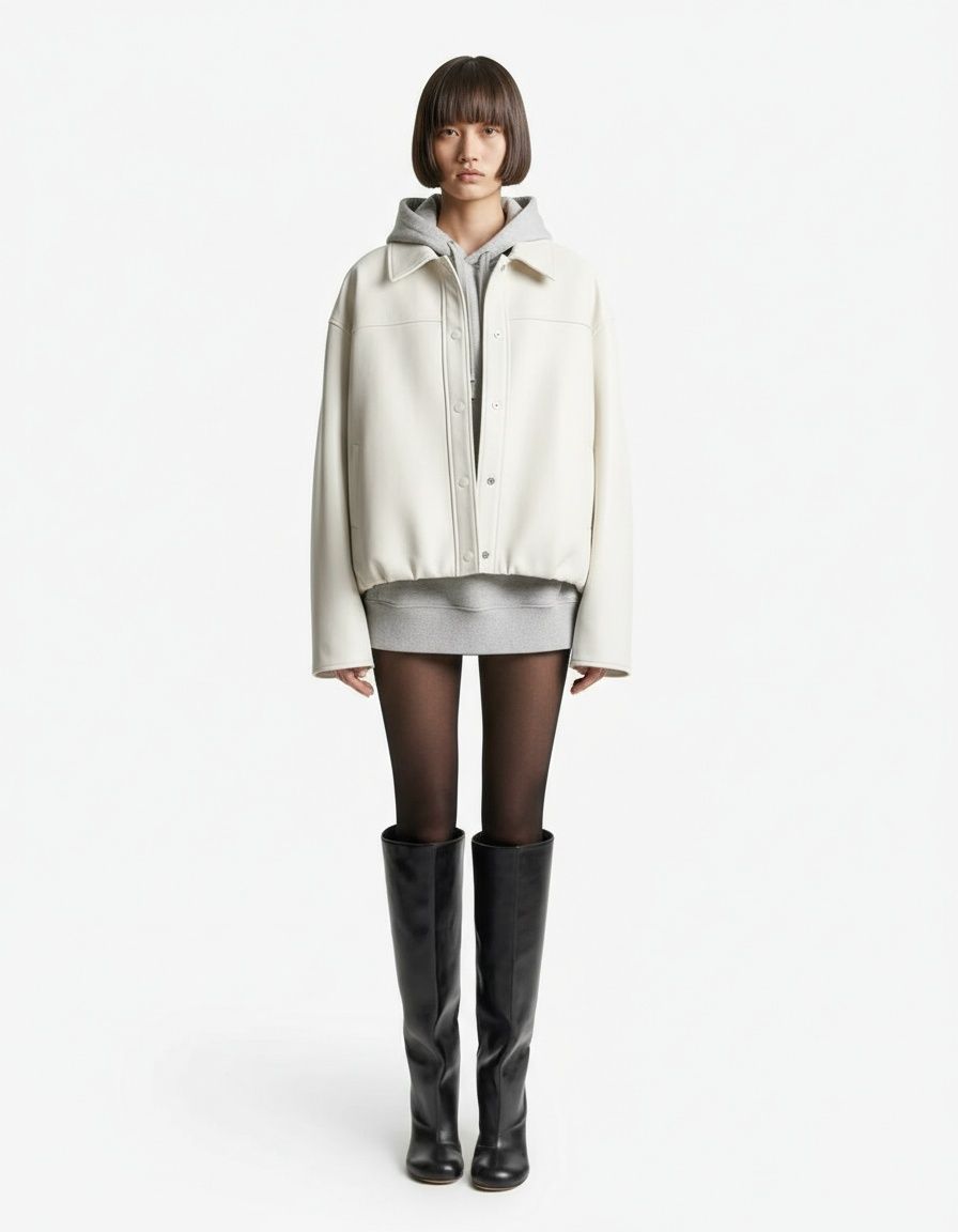 Faux Suede Bomber Jacket - Stylish Aviator Outerwear KUN-00075