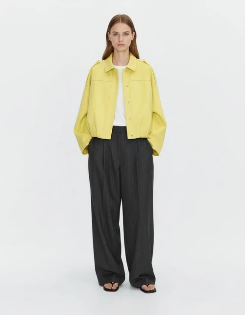 Chaqueta bomber de ante sintético - Elegante prenda de aviador KUN-00075