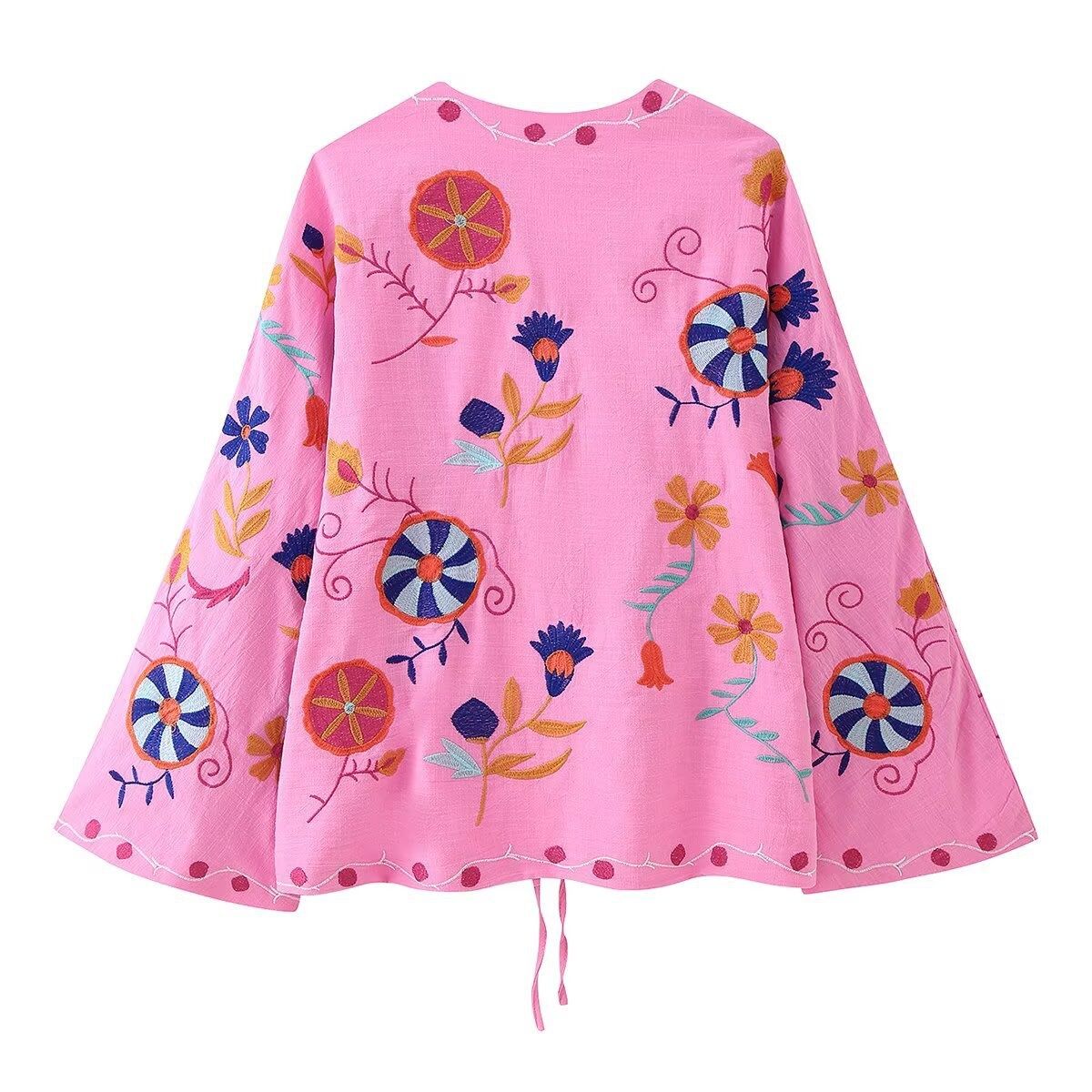 Giacca da donna in lino ricamata - Capospalla elegante KUN-00083