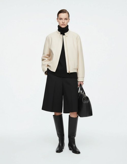 Chaqueta informal con botones para mujer - Oversize bicolor KUN-00087