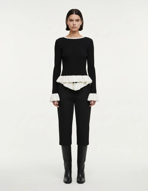 Giacca da donna a strati con blocchi di colore - Stile chic europeo KUN-00121