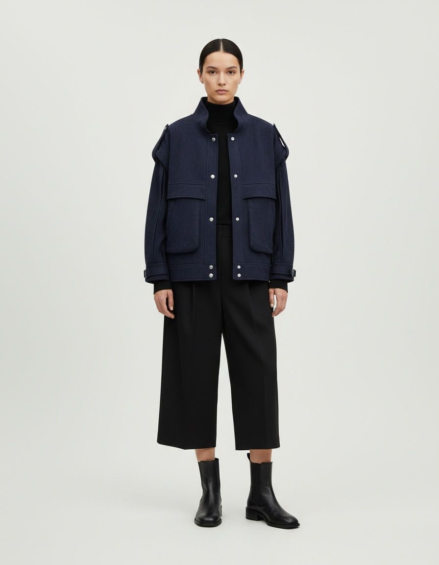 Suede Jacket Women's Oversized Wide Shoulder Pocket Coat KUN-00125