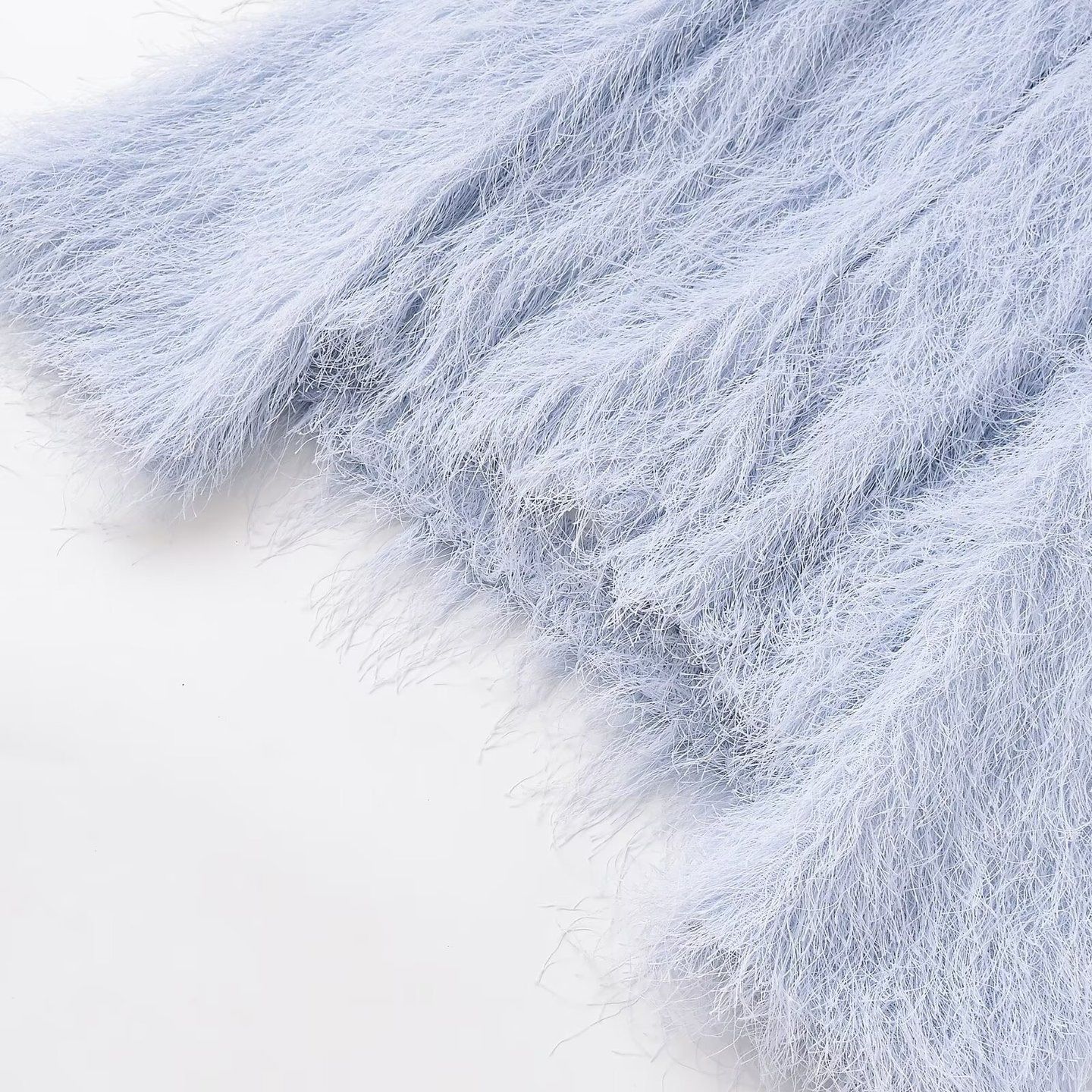 Women's Denim Fringe Jacket - Trendy Light Blue KUN-00126