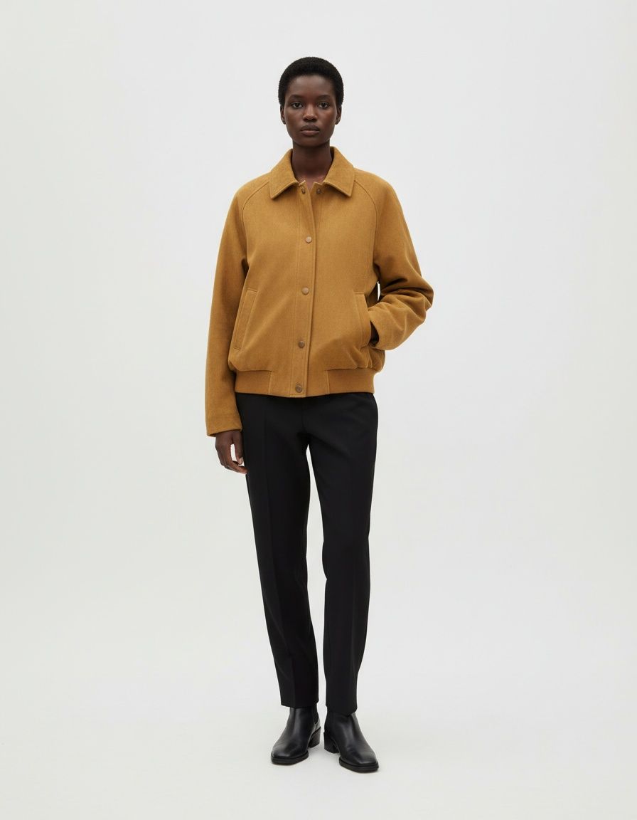 Giacca bomber effetto scamosciato, elegante cappotto da aviatore da donna KUN-00127