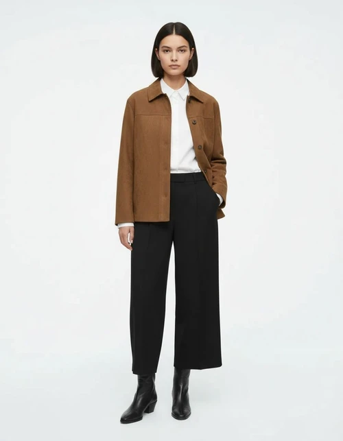 Giacca in pelle scamosciata da donna, casual ed elegante, capospalla KUN-00130